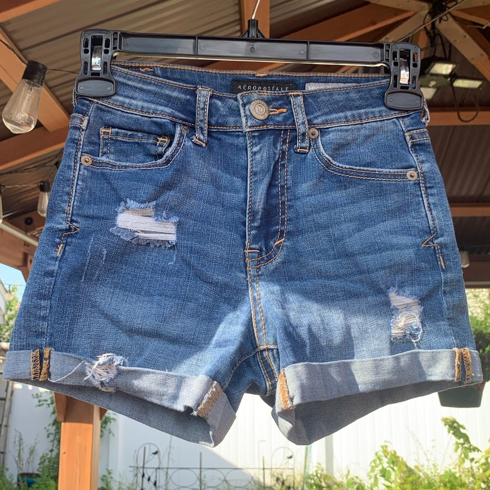 Aeropostale high rise midi Jean shorts